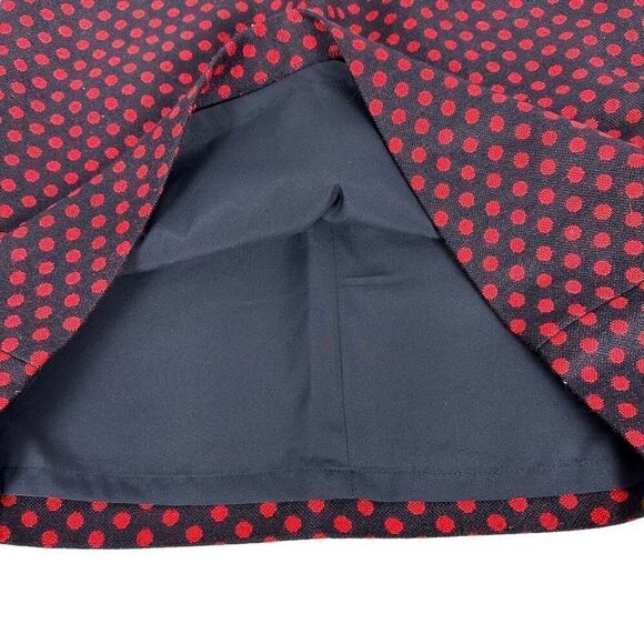 Talbots Navy & Red Wool Blend Polka Dot Skirt size 8P - Picture 7 of 8